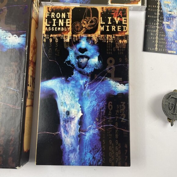 Front Line Assembly Hard Wired VHS/2 CD Box Set Includes Pendant - Picture 3 of 10